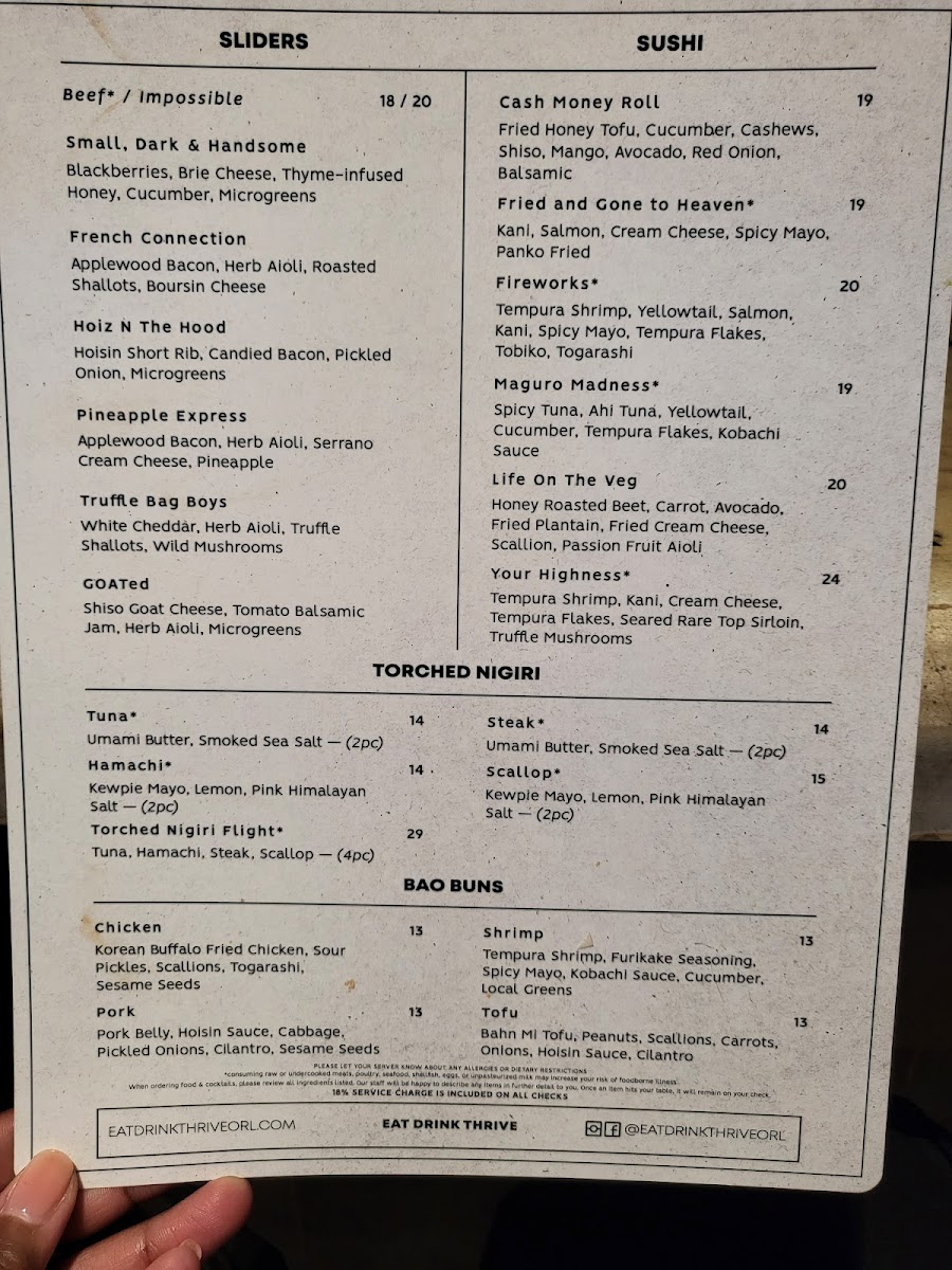 Thrive Cocktail Lounge & Eatery Menu - Image 4